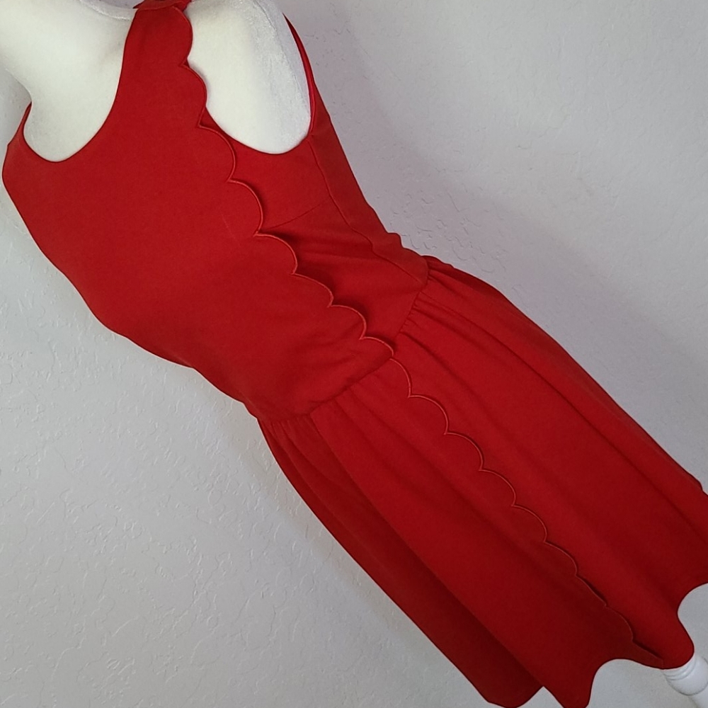 NWT Pim+Larkin red scallop dress XS